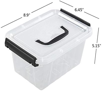 Farmoon 3.5 Quart Clear Storage Bin, Small Plastic Container Box, 6 Pack