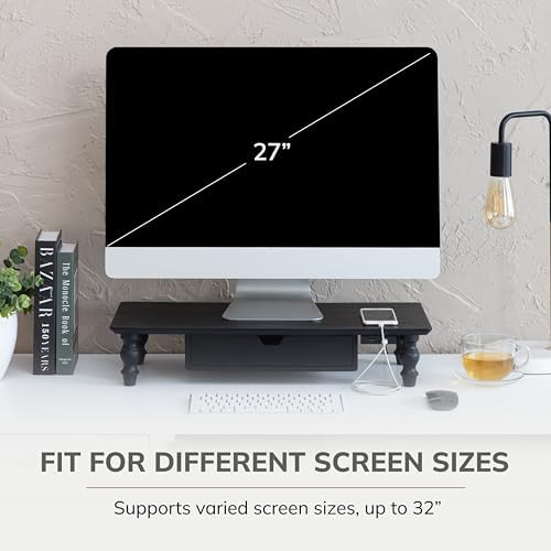 Anji Mountain Monitor Stand for Desk - Desktop Organizer & Laptop Riser, Ergonomic Monitor Riser, Space-Saving, Durable,