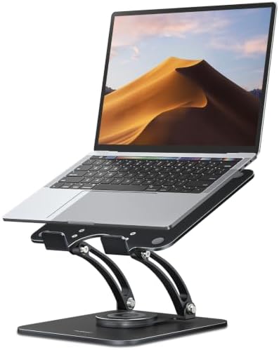 Nulaxy 360° Rotating Ergonomic Laptop Stand for Desk, Dual Foldable Design