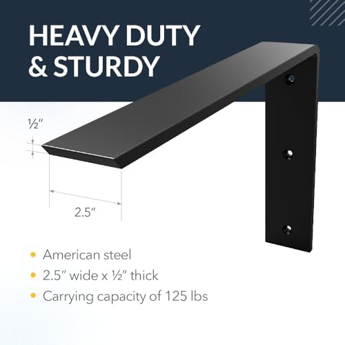 Iron Supports Front Mount L Bracket - Heavy Duty Steel Countertop Bracket for Granite Countertops - Support Bracket for 