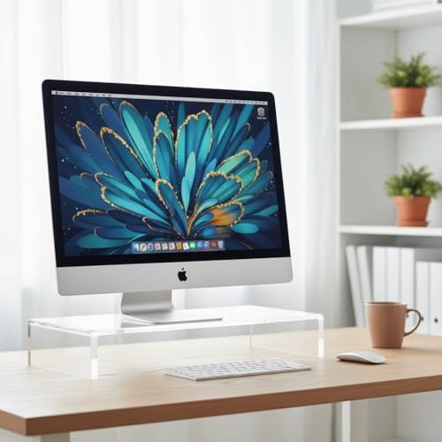 Azar 515360 Acrylic Monitor Stand Riser – Made in USA Laptop stand and Monitor Riser Acrylic Monitor Stand Riser Clear L