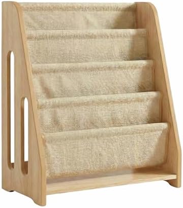 Perugina Wood Kids Bookshelf Fabric 5Tier,MapleWoodPattern