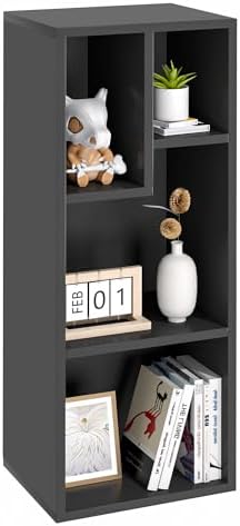 VECELO Cubby Storage Organizer Bookcase, Open Cube Display Shelf Cabinet, Freestanding Multicompartment Bookshelf for De