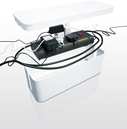 Bluelounge CableBox cable organizer hides messy, loose, tangled cables White color (CB01WH)