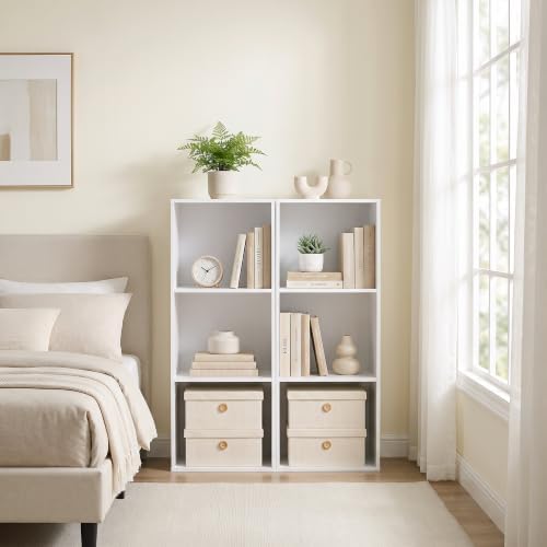 3 Cube Storage Organizer, 3 Tier Cube Cubby Shelf, Narrow Bookshelf White