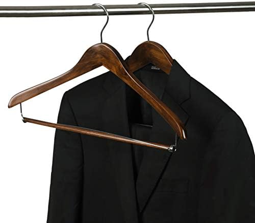 Quality Hangers Wooden Hangers Beautiful Sturdy Suit Coat Curved Hangers Great for Travelers Heavy Duty Hanger with Lock