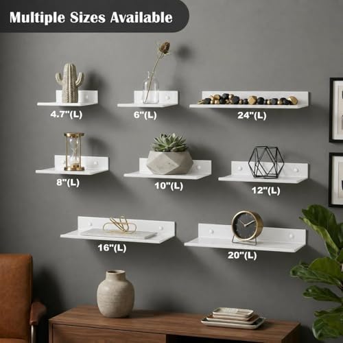 Z metnal Small Metal Shelves, Mini Floating Shelf for Collection Action Figures Speaker, Decor Display Wall Shelf, Alumi