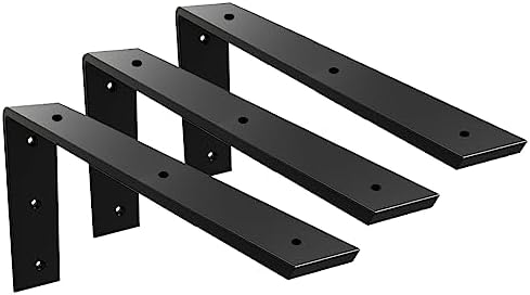 Countertop Support Bracket 3 Pack 18 inch Heavy Duty 3/8" Thick Black Granite Countertop Bracket 18"x8"x2.5" Shelf L Bra