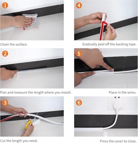 Cord Hider for Wall Mounted TV, 39" Cable Cover for 2-3 Cables with Side Open, Flexible Silicone Wire Raceway Management