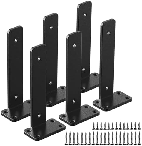 Black Heavy Duty Iron Shelf Brackets,4 inch,Floating Brackets Upgraded, Heavy Duty Iron Shelf Brackets, Industrial Moder