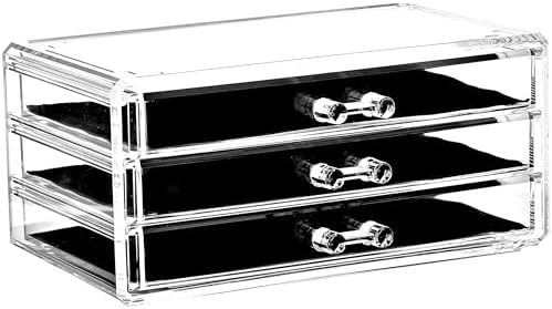 Ikee Design 5 Pcs Acrylic Makeup Organizer, 15 Drawers Lipstick Holders