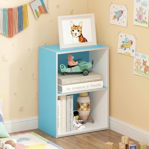 2-Tier Bookshelf, Cube Bookcase, Book Shelf, Cube Storage Organizer with Open Shelf, 9 x 16 x 21, for Home Office, Livin