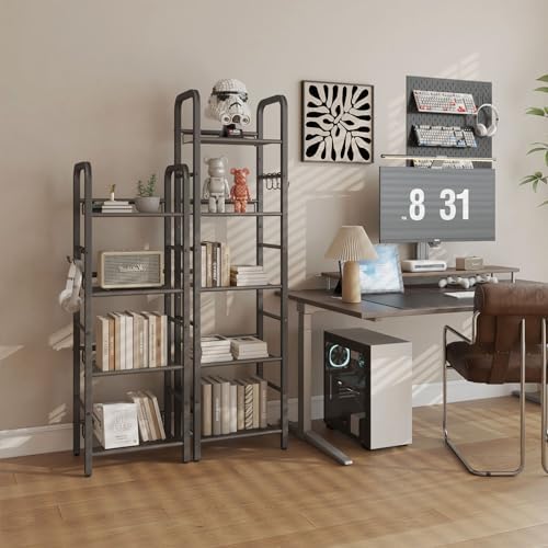 YMYNY 5 Tier Bookshelf, Freestanding Bookcase for Living Room, Bedroom, Home Office, Multi-Functional Storage Rack Organ