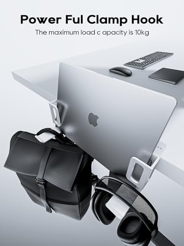 NODOCA Laptop Storage for Desk, Vertical Laptop Stand for Desk, MacBook Vertical Stand, with Headphone Holder, Desk Side