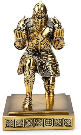 King's Guard Knight Pen Holder with a Letter Opener Desk Organizers Bronze