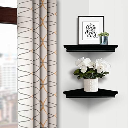 AHDECOR Black Floating Corner Shelves, Elegant Wall-Mounted Corner Shelf for Decorative Display and Storage in Any Room,