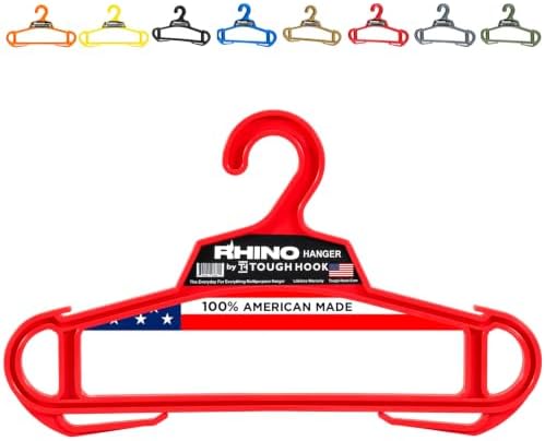 Rhino Tough Hook Heavy Duty Clothes Hangers, USA-Made, Body Armor, 1 Red