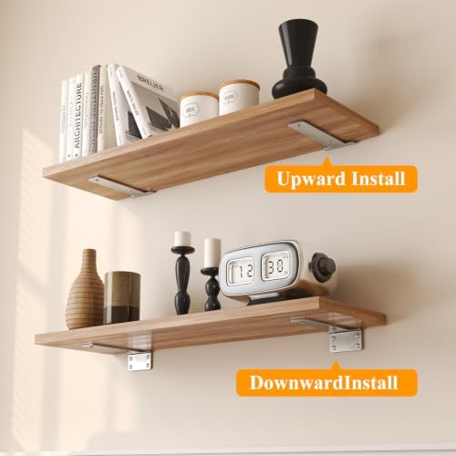 Stainless Steel Floating Shelf Brackets 6 inch 6 Pack L Brackets for Floating Shelves Heavy Duty Shelf Bracket for DIY S