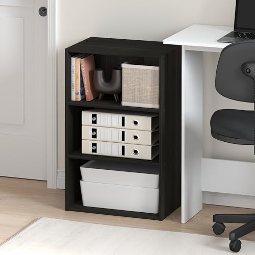 Furinno Basic Book Shelf, 3-Tier Bookshelf, Storage Organizer Bookcase with Open Shelf, 11 x 17 x 26, for Living Room, B