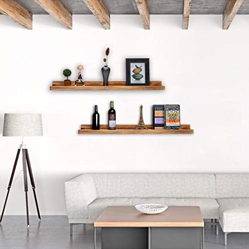 AZSKY 24" Floating Wall Ledge Shelf Wood Picutre Shelf Wall Mounted Nursery Kids Bookshelf Spice Rack Bathroom Storage S