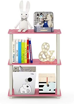 Furinno TURN-S-TUBE Storage Shelves, 3-Tier Book Shelf, Corner Shelf, Toolless Open Shelves, for Organization and Storag