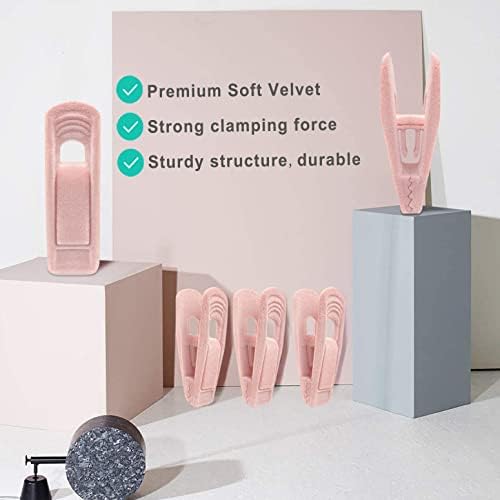 TOFIIGREM Light Pink Velvet Hangers (80-Pack), Non-Slip Strong Hanger Clips for Velvet Skirts & Pants
