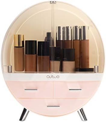 Elegant Dustproof Makeup Storage Organizer Box, Waterproof Medium Cosmetics Organizer Storage with Drawers Skincare Cosm