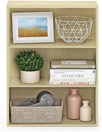 Furinno PASIR Book Shelf, 3-Tier Bookshelf, Storage Shelves Bookcase, 9.7 x 23.7 x 31.5, for Living Room, Bedroom, Home 