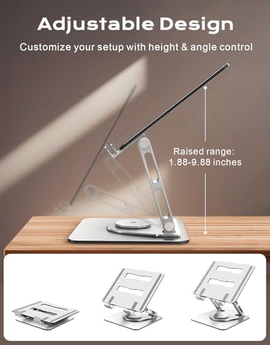 RIWUCT 360° Rotatable Laptop Stand for Desk Adjustable Height