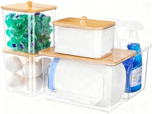 iCASA Trash Bag Dispenser Dishwasher Pods Container Under Sink Organizer