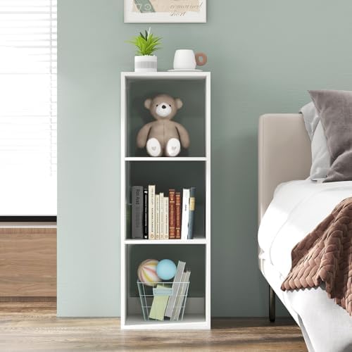 Tangkula 3-Cube Bookcase, 4-Tier Bookshelf with Open Compartments, Freestanding Cube Storage Organizer with Anti-Topplin