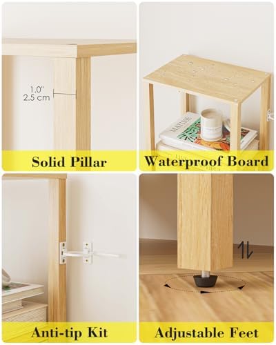 Open Book Shelf, 4 Tier Small Bookshelf, Freestanding Shelf Narrow Bookcase with Open Shelves, 14.96" x 10.63" x 41.26",