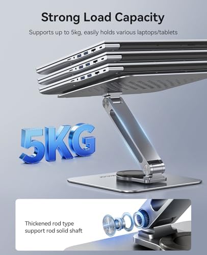 ORICO Adjustable Laptop Stand with 360° Rotating Base, Aluminum ST10-Gray