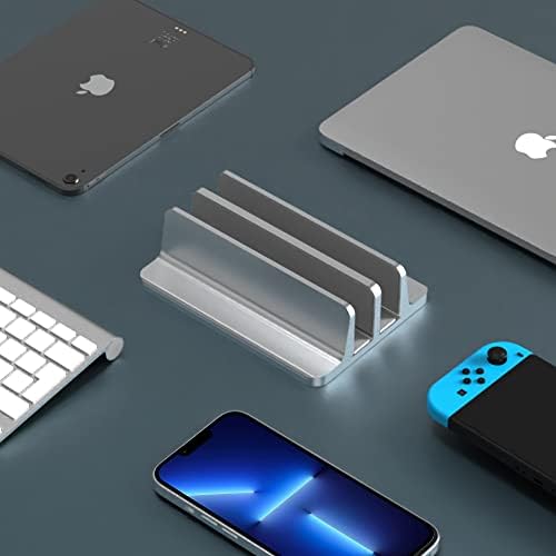 BULL-TECH New Vertical Laptop Stand, Adjustable 2 Slot Aluminum Desktop Holde(Up to 17.3 inch), Fits All MacBook/Microso
