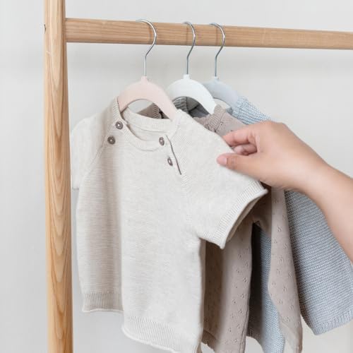 3 Sprouts Velvet Baby Hangers, Non Slip Slim, Cream/Gray/Hazelnut, 30 Pack