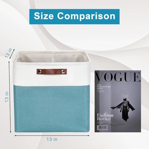 Bagnizer 13x13 Cube Storage Bins, Collapsible Fabric Storage Box, 4 Pack Closet Baskets with Handles for Organizing, She