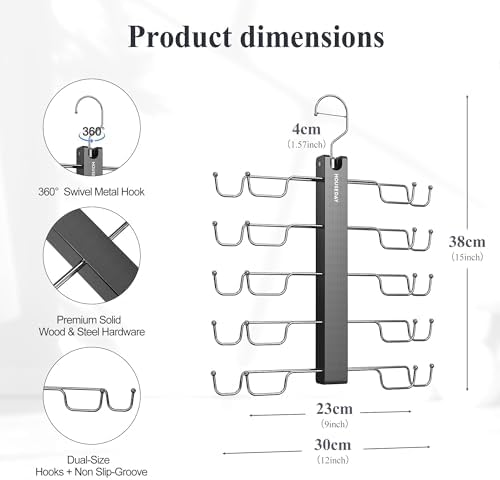 HOUSE DAY 2 Pack Tank Top Hanger Space Saving, Bra Hangers for Closet Black
