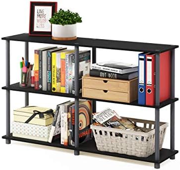 Furinno Turn-N-Tube Toolless Assembly Storage Shelves, 3-Tier 47.4 Inch Book Shelf, Corner Shelf, for Organization and S
