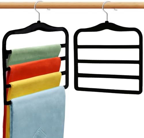 Closet Organizers and Storage, 2 Pack Pants-Hanger-Space-Saving