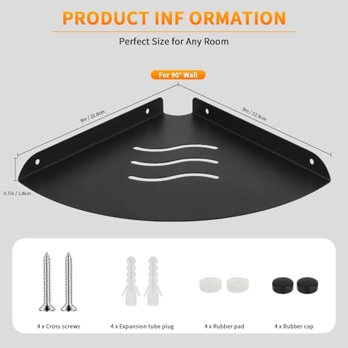 Small Corner Shelf, 9in Metal Corner Shelves withs Hole