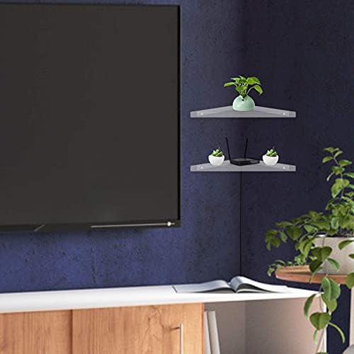 evron Corner Shelf Wall Mount, Acrylic Corner Shelves for Bathroom & Kitchen, Living Room, Space-Saving Wall Mounted Cor