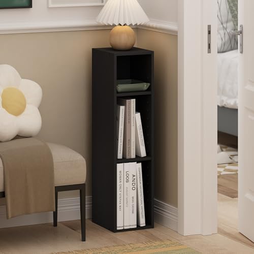 Furinno Fulda Book Shelf, 3-Tier Narrow Bookshelf, Bookcase with 8-in Width Storage Shelf, 9.3 x 7.9 x 31.5, for Living 