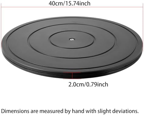 1 Pack 16 Inch Lazy Susan Turntable Heavy Duty Black Rotating Platform Smooth 360 Swivel for Tabletop, Monitor, Crafts, 