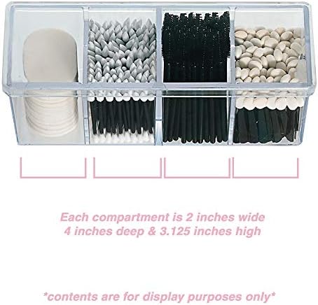 4-Compartment Makeup Organizer and Storage: Transparent Multi-Functional Bathroom Closet Storage with 4 Trays and Clear 