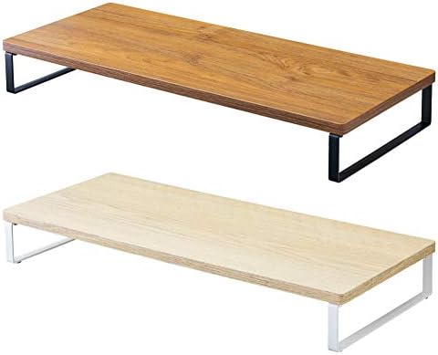 Lihit Lab A8001-35 Computer Stand, Monitor Stand, Wood Grain MDF, Standard, Natural, Width 23.2 x Depth 9.8 x Height 3.1