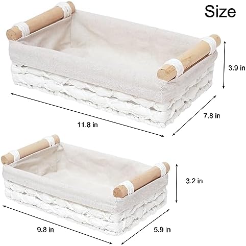 Storage Basket Wicker Baskets for Organizing with Handle Decorative Storage Bins for Countertop Toilet Paper Storage Bas