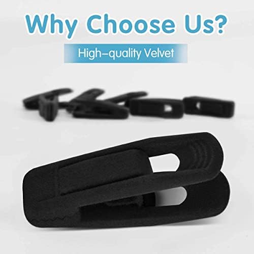 TOFIIGREM Black Velvet Hangers Clips 50 PCS, Non-Slip Velvet Clips for Suit Pant Skirt Hanger, Strong Finger Clips Perfect for Thin Flocking Hangers