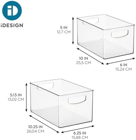 iDesign Clear Plastic Nesting Storage Bins, Set of 4