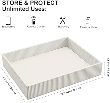 SITHON Valet Tray Desk Organizer PU Leather Catchall