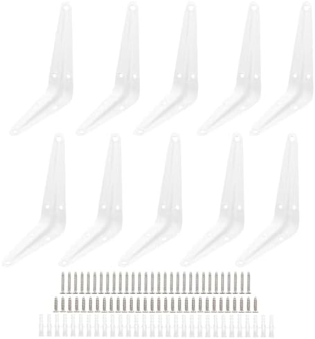 Lilaly 10 Pack Shelf Brackets 5 Inch Shelf Bracket, Heavy Duty L Brackets for Shelves for Hanging Floating Shelves Brack